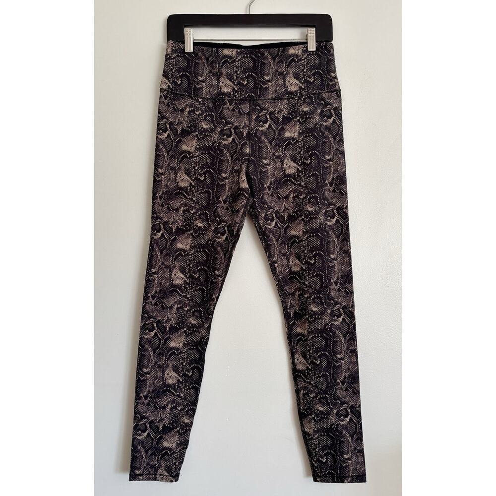 Black Brown Good American Core Power Snakeskin Print Leggings 4/XL